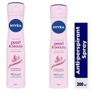 Nivea Pearl & Beauty Anti-Perspirant Body Spray For Women, 48H – 200Ml (Pack Of 2)
