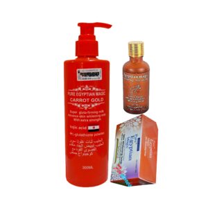 Pure Egyptian Carrot Gold ( Lotion, Serum And Soap ) Pack Of 3
