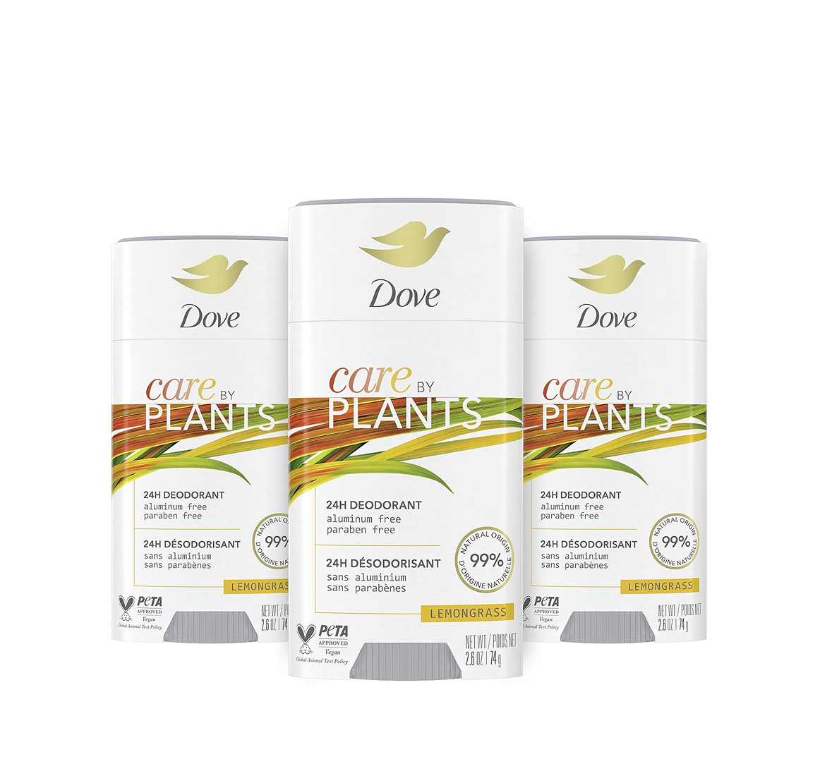 Dove Lemongrass Care By Plants 24H Deodorant – 2.6Oz/74G Dove Lemongrass Care By Plants 24H Deodorant – 2.6Oz/74G