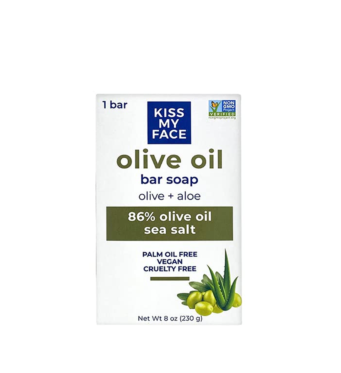 Kiss My Face Olive Oil+ Aloe Sea Salt Bar Soap – 8Oz/230G Kiss My Face Olive Oil+ Aloe Sea Salt Bar Soap – 8Oz/230G