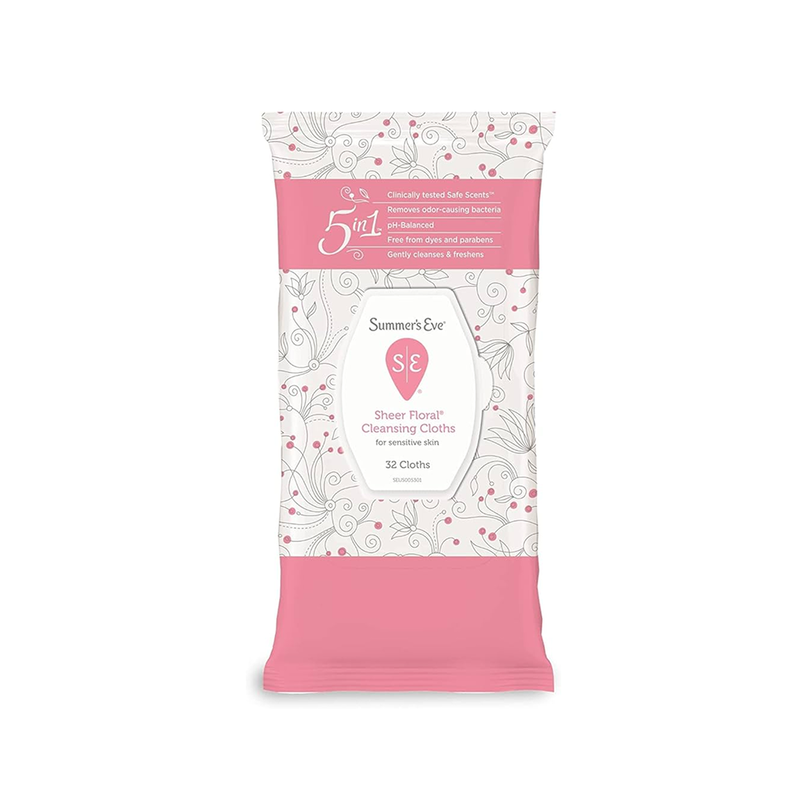 Summer’S Eve 5 In 1 Sheer Floral 32 Cleansing Cloths Summer’S Eve 5 In 1 Sheer Floral 32 Cleansing Cloths