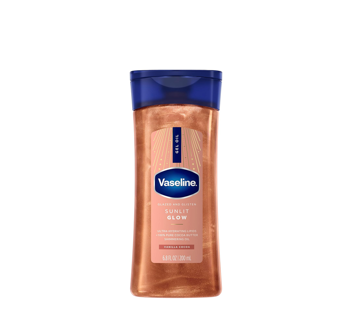 Vaseline Glazed & Glisten Sunlit Glow Vanilla Cocoa Butter Gel Oil 200Ml Vaseline Glazed & Glisten Sunlit Glow Vanilla Cocoa Butter Gel Oil 200Ml