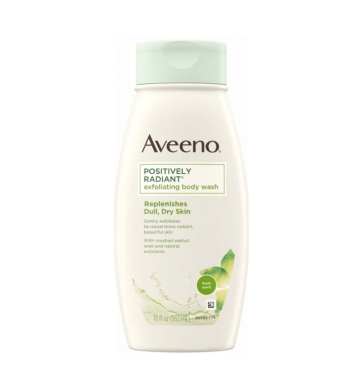 Aveeno Positively Radiant For Dull, Dry Skin Exfoliating Body Wash 18Oz/532Ml