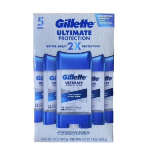 Gillette Ultimate Protection Better Sweat 2X Protection 5 Pk Deodorant 19Oz/538G