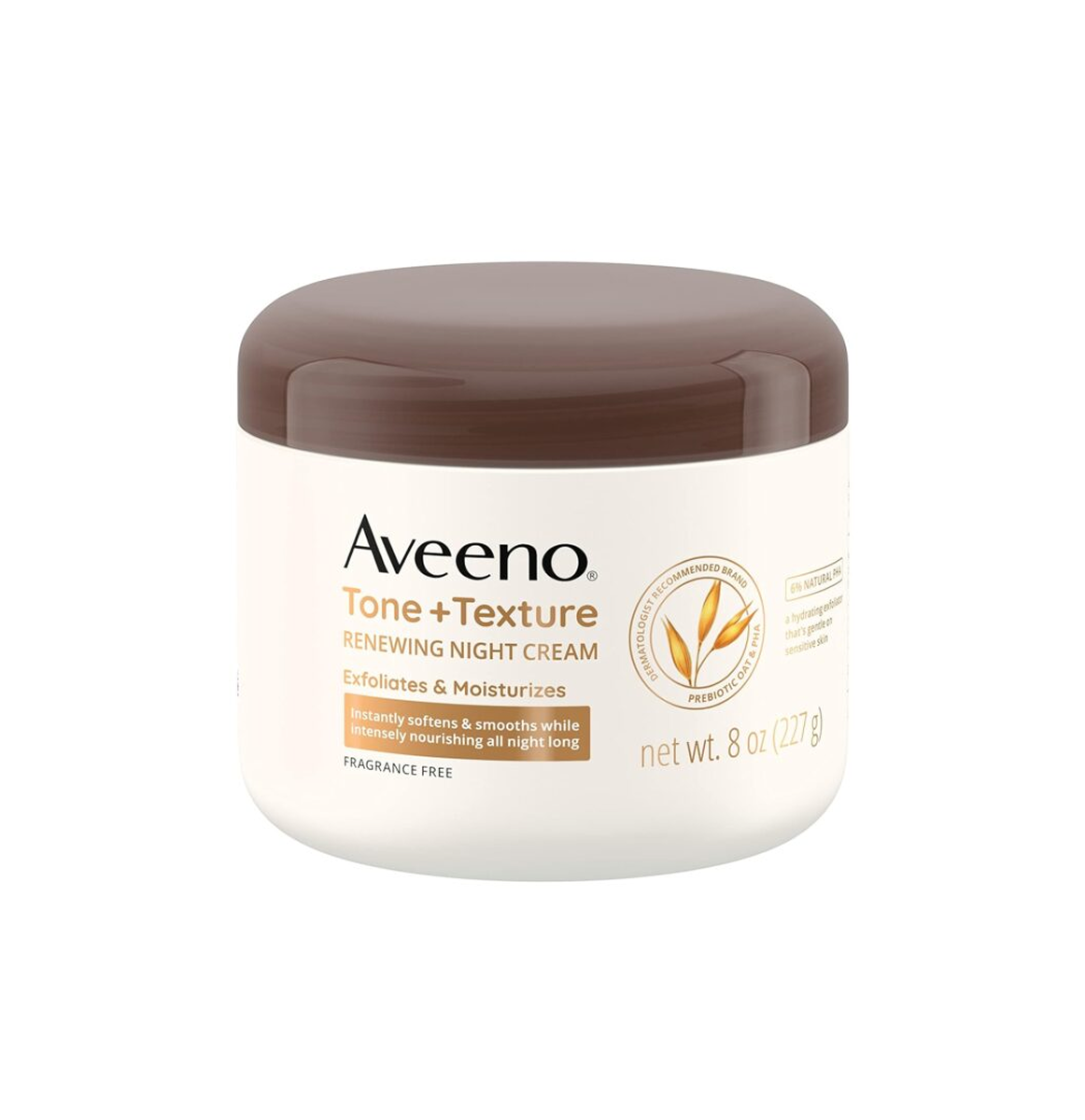 Aveeno Tone + Texture Renewing Night Cream Exfoliates & Moisturizes 8Oz/227G Aveeno Tone + Texture Renewing Night Cream Exfoliates & Moisturizes 8Oz/227G