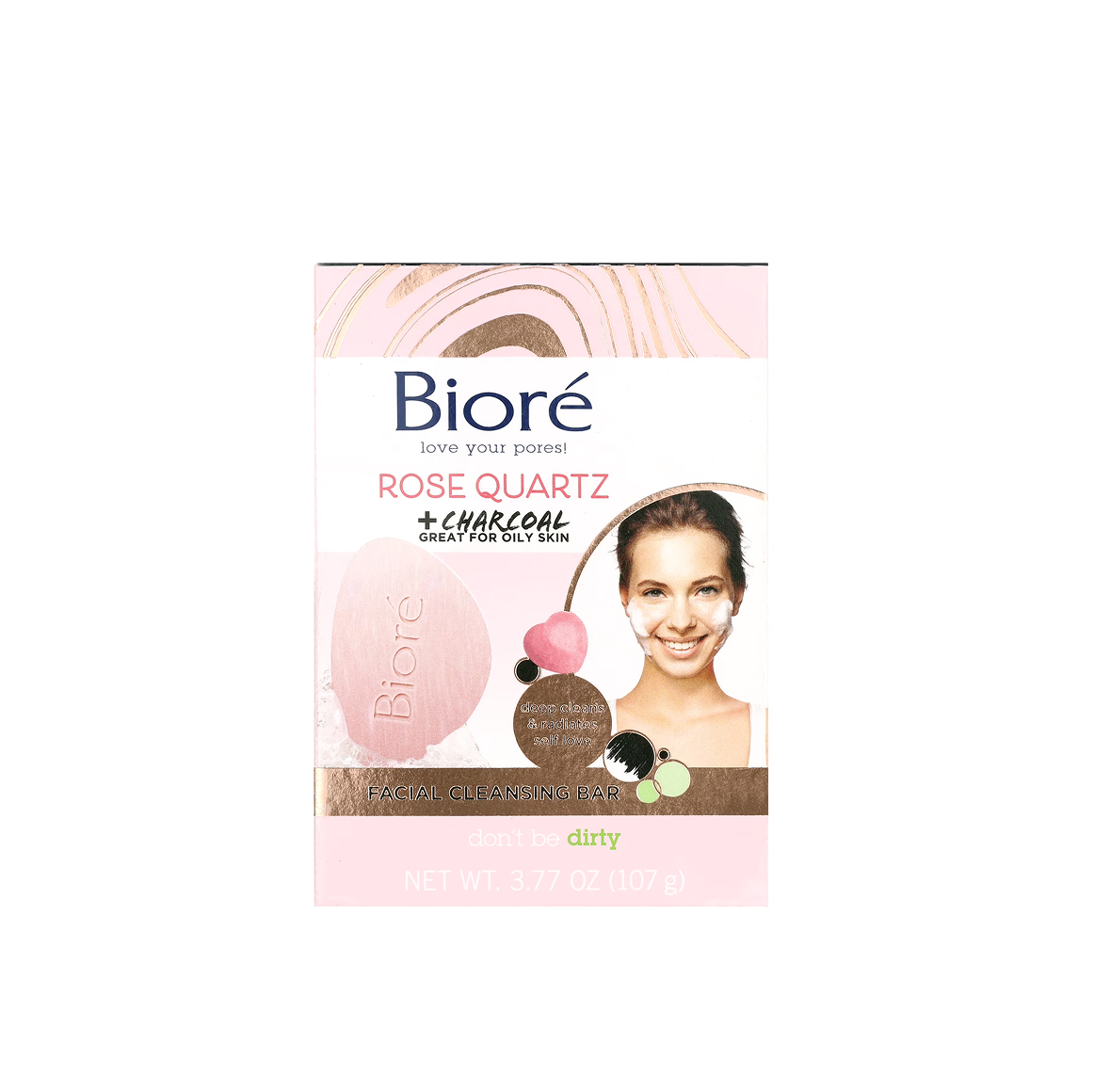 Bioré Rose Quartz + Charcoal Facial Cleansing Bar – 3.77Oz/107G Bioré Rose Quartz + Charcoal Facial Cleansing Bar – 3.77Oz/107G