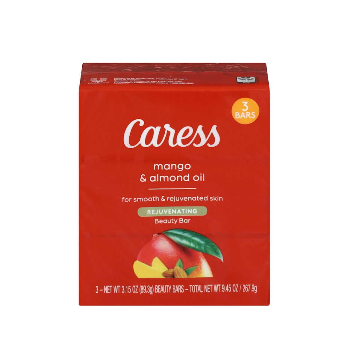 Caress Mango & Almond Oil Rejuvenating Beauty Bar X 3 – 3.15Oz/89.3G Caress Mango & Almond Oil Rejuvenating Beauty Bar X 3 – 3.15Oz/89.3G