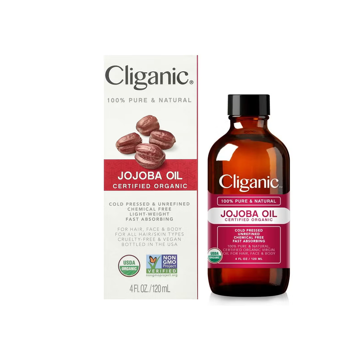 Cliganic Cold Pressed & Unrefined Chemical Free Light Weight Jojoba Oil Cliganic Cold Pressed & Unrefined Chemical Free Light Weight Jojoba Oil