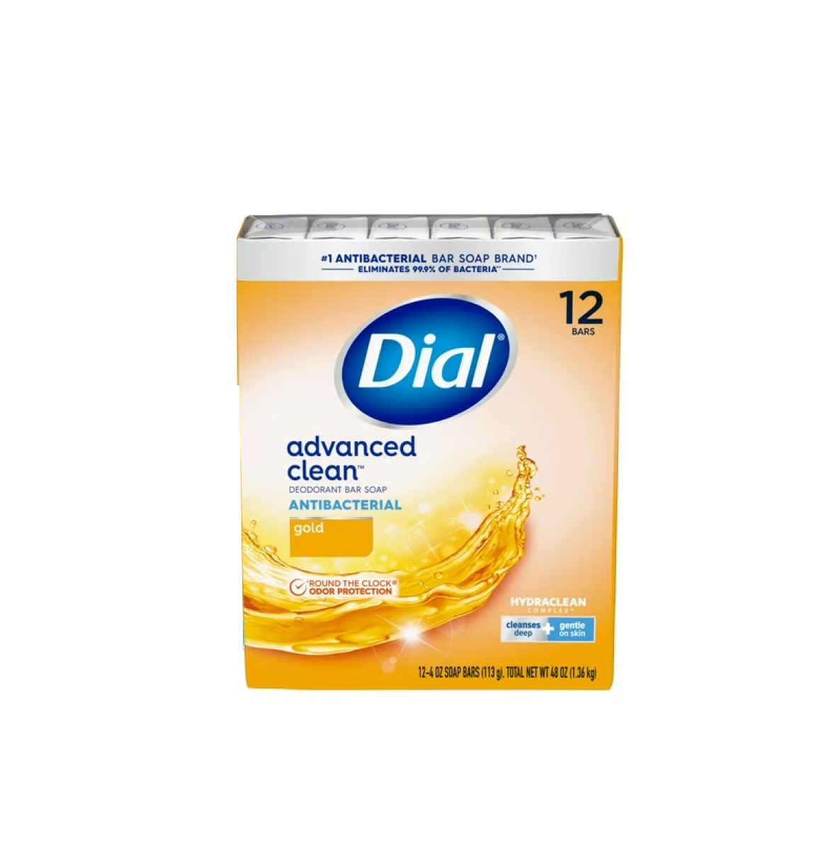 Dial Advanced Clean Antibacterial Gold Deodorant Bar Soap X 12 – 4Oz/113G Dial Advanced Clean Antibacterial Gold Deodorant Bar Soap X 12 – 4Oz/113G
