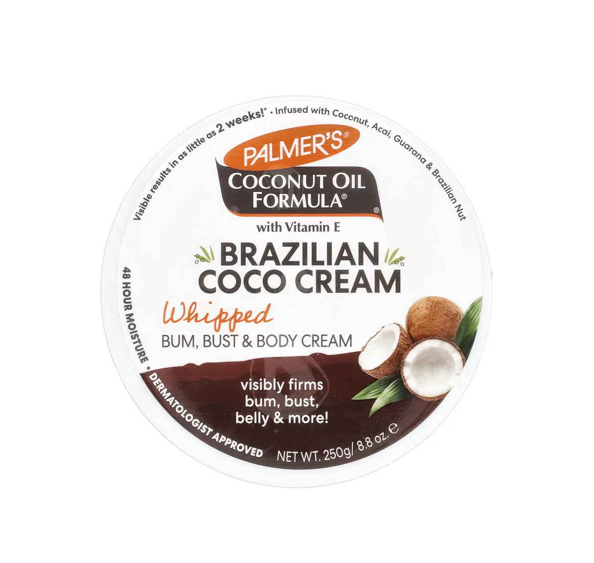 Palmer’S Coconut Oil Formula Brazilian Coco Cream Whipped Bum+Bust & Body – 250G Palmer’S Coconut Oil Formula Brazilian Coco Cream Whipped Bum+Bust & Body – 250G